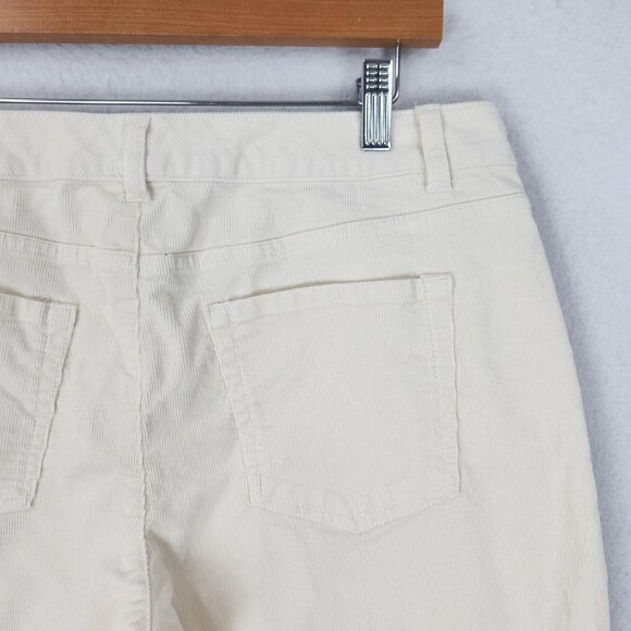 Coldwater Creek Pants Womens 10 Cream Corduroy Straight Leg Stretch Casual - Picture 8 of 11